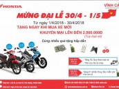 Chương trình khuyến mại chào mừng ngày 30/4 và 1/5